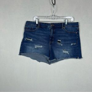 Sofia Jeans Chi Shorts Women’s 14 Blue Denim Sofia Vergara Distressed Dark Wash